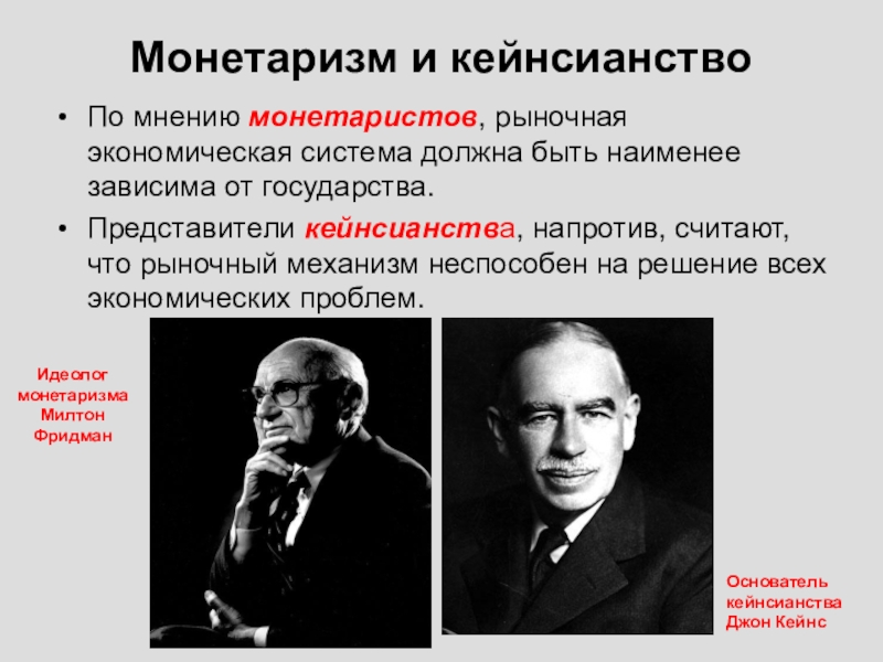 Какой спор является экономическим. Фридмен кейнсианство. Монетаризм и кейнсианство. Кейнсианская и монетаристская теории. Либеральный монетаризм это.