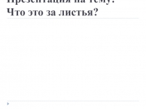 Презентация по окр.миру  Что это за листья?