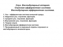 Презентация по анатомии на тему Слух. Вестибулярный аппарат
