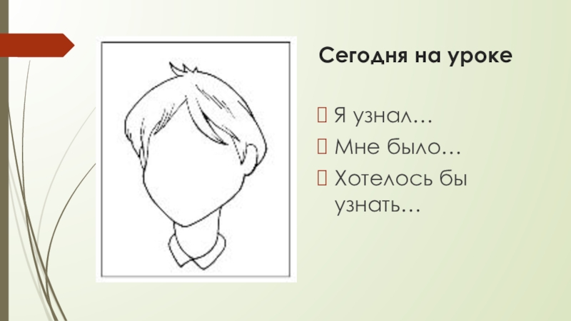 Сегодня на урокеЯ узнал…Мне было…Хотелось бы узнать…