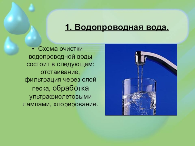 Современные методы очистки воды презентация