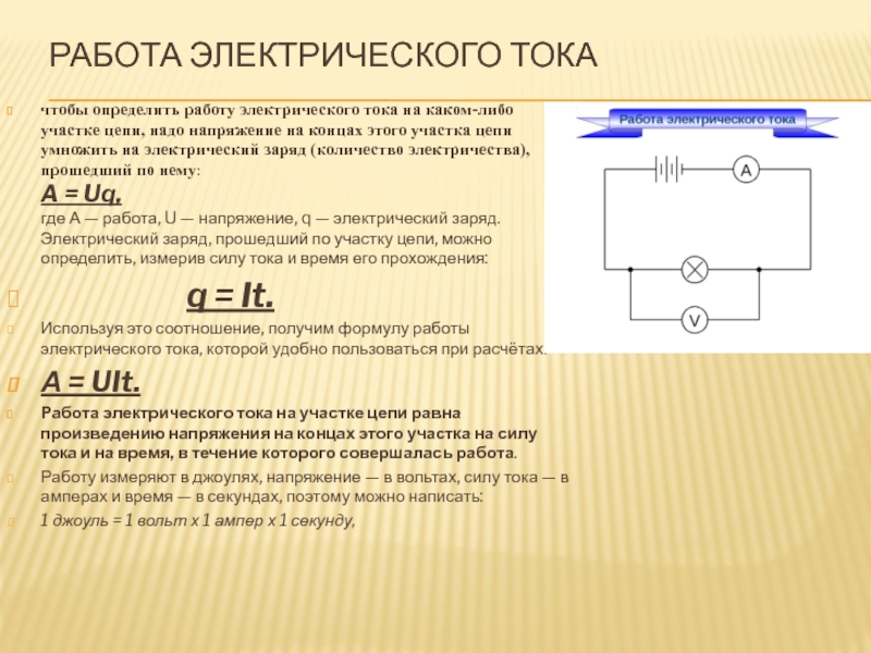 Найти работу электрического