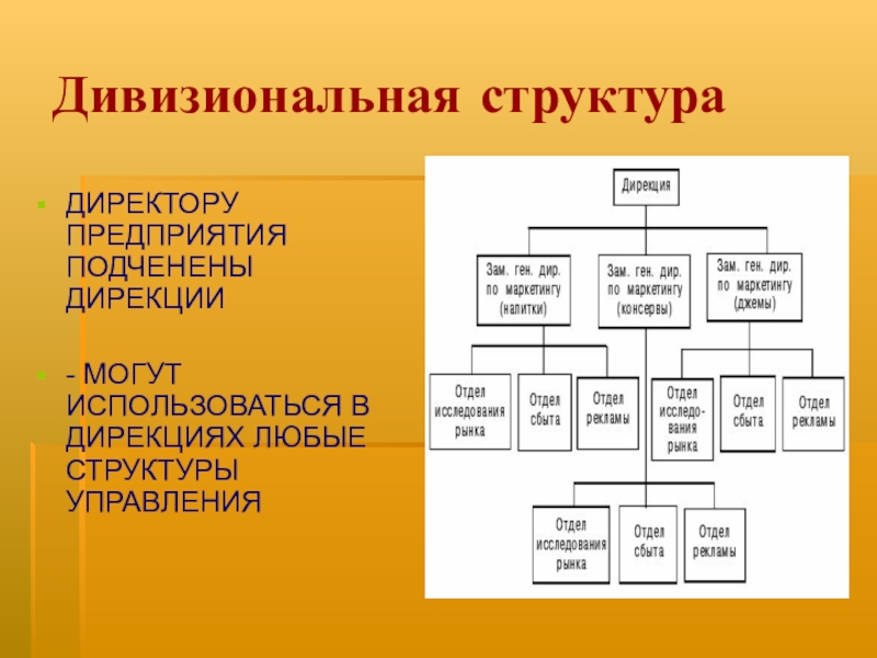 Схема дивизионная организационная структура