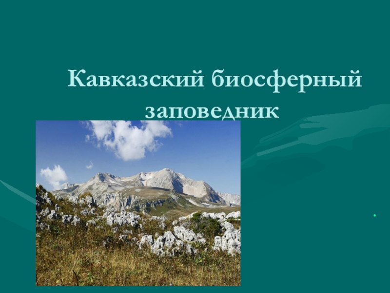 Презентация :Кавказский биосферный заповедник