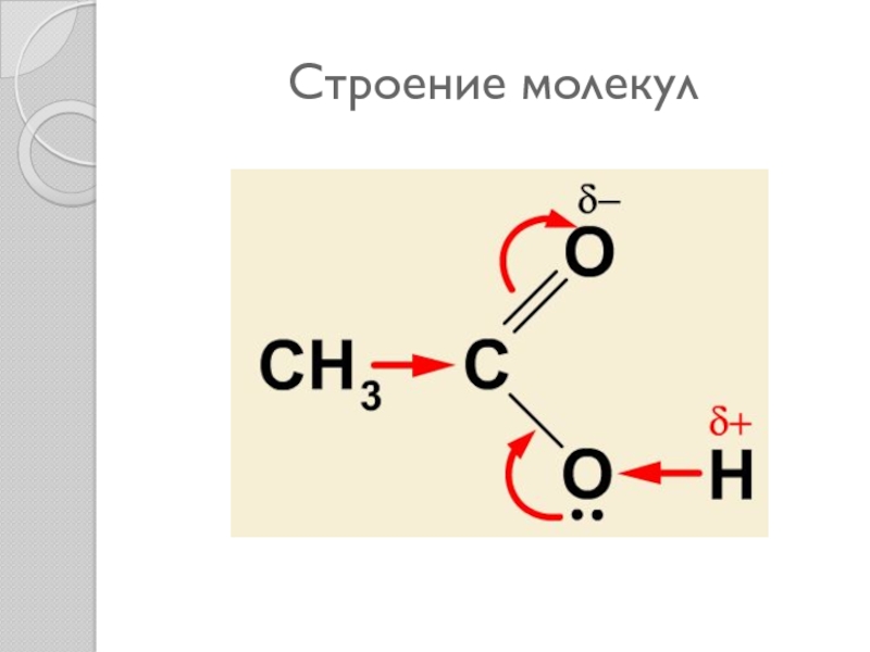 Электронное строение молекулы. Карбоновые кислоты строение молекулы. Электронное строение молекулы уксусной кислоты. Электронная плотность карбоновых кислот. Электронное строение молекулы карбоновых кислот.