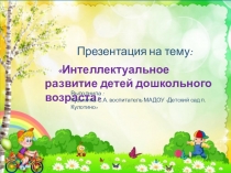 Интеллектуальное развитие детей дошкольного возраста