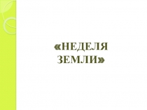 Паспорт социального проекта Неделя защиты земли