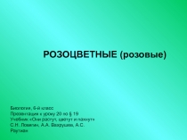 Презентация по биологии на тему: Систематика. Семейство Розоцветные 6 класс
