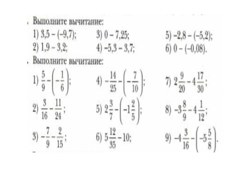 Презентация на тему сложение рациональных чисел 6 класс мерзляк