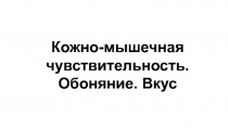 Презентация к уроку биологии на тему Кожно-мышечная чувствительность. Обоняние. Вкус