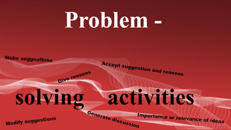 Презентация Презентация по английскому языку Problem-solving activities
