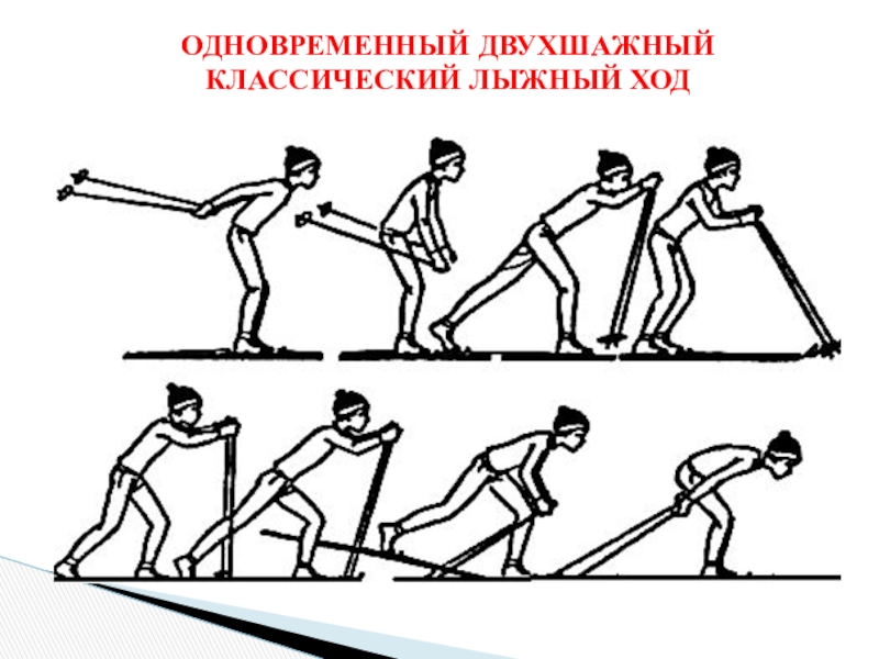 Лыжный спорт виды лыжных ходов. Одновременные классические лыжные ходы. Одновременный двухшажный классический ход. Одновременный двухшажный ход на лыжах классика. Одновременно двухшажный ход на лыжах схема.