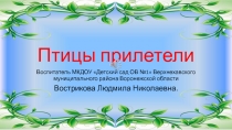 Презентация о весне Птицы прилетели