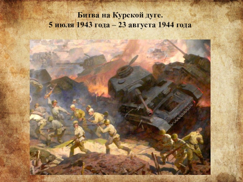 Битва на Курской дуге.5 июля 1943 года – 23 августа 1944 года 