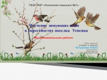 Презентация Изучение зимующих птиц в окрестностях поселка Успенка