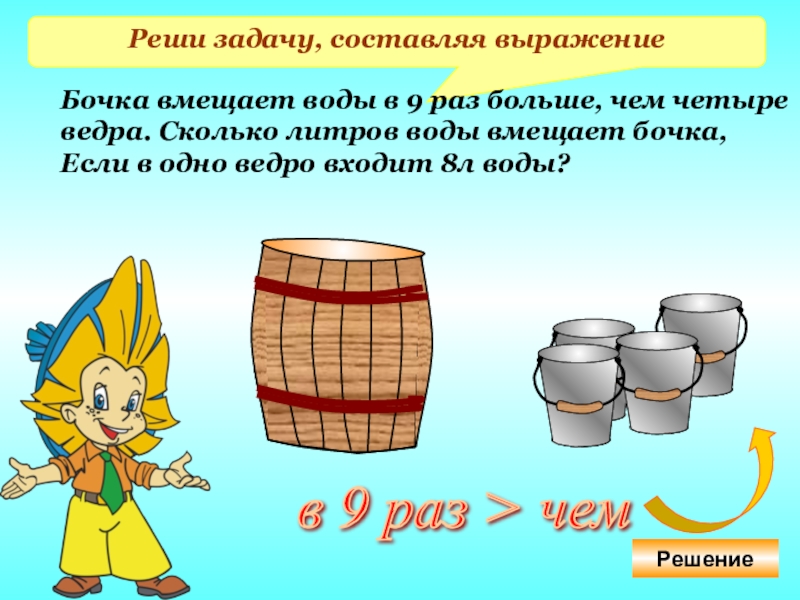 Старинная задача в магазин доставили 6 бочек керосина на рисунке показано сколько ведер старинная