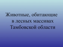 Презентация по биологии Животные Тамбовской области