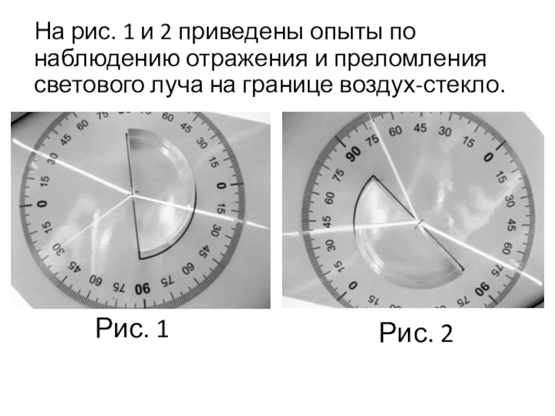 На рисунке изображено преломление светового пучка на границе воздух стекло