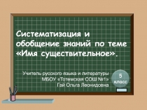 Презентация по русскому языку на тему Систематизация и обобщение знаний по теме Имя существительное.