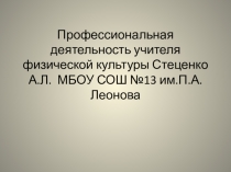 Профессиональная деятельность учителя физической культуры Стеценко А.Л.