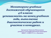 Презентация Мониторинг учебных достижений обучающихся