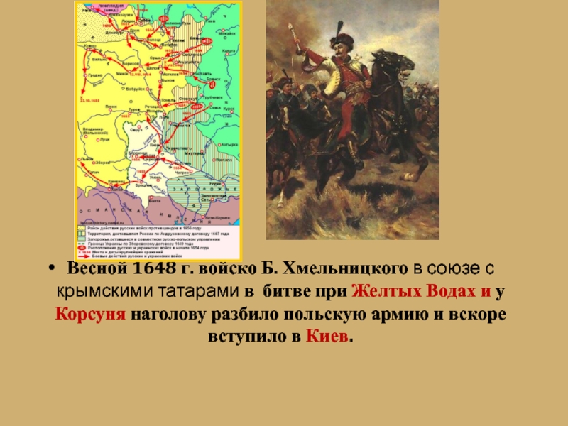 Присоединение земель войска запорожского к россии. Битва под жёлтыми водами 1648.