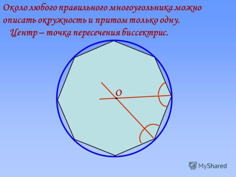 Центр правильного прямоугольника. Центр окружности описанной около многоугольника. Центр правильного многоугольника. Точка центр правильного многоугольника. Вписанные и описанные окружности правильного многоугольника.