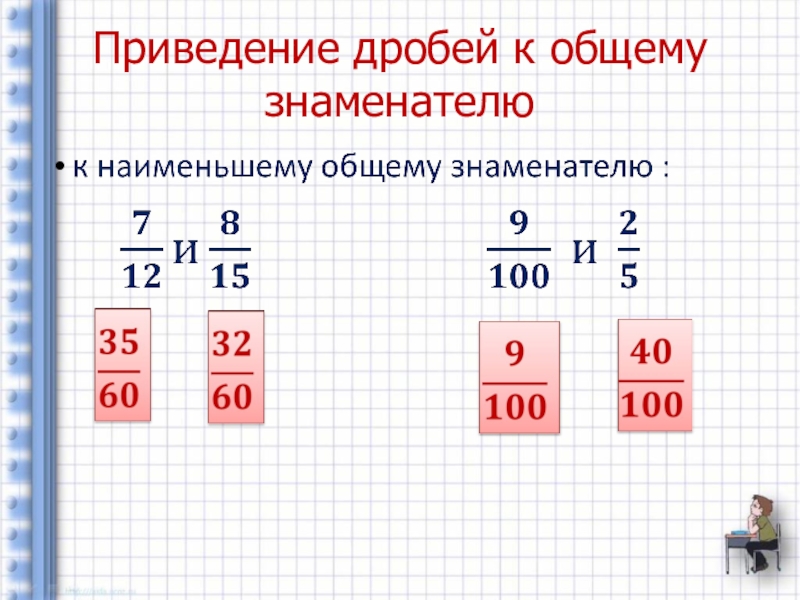 Приведи все дроби к знаменателю 34 85