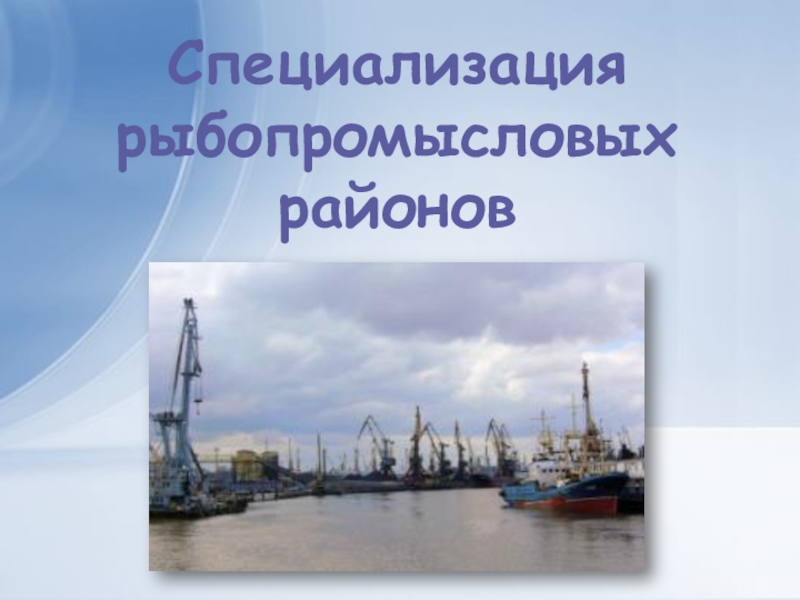 Специализация рыбопромысловых районов
