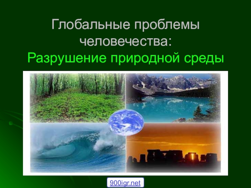 Презентация Презентация по экологии на тему Проблемы человечества