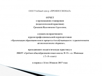 Отчёт о стажировке по программе Организация ОП для детей с ОВЗ