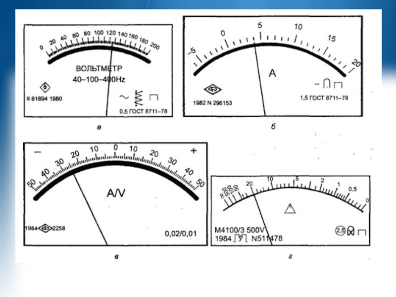 На рисунке 308 изображены шкалы электроизмерительных приборов