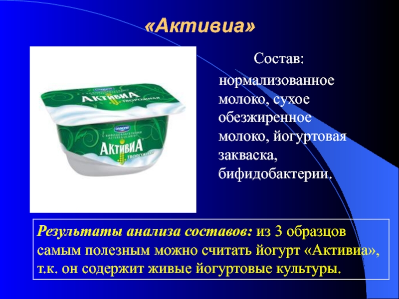 Все ли йогурты полезны проект 4 класс