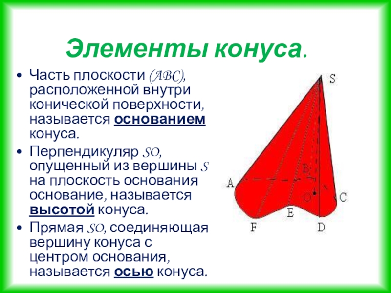 Презентация геометрия конус 9 класс геометрия