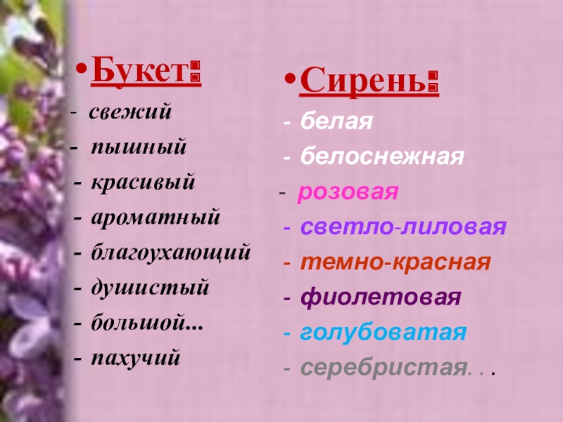 Подготовка к сочинению сирень в корзине 5 класс презентация