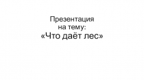 Презентация к уроку окружающего мира Что дает лес