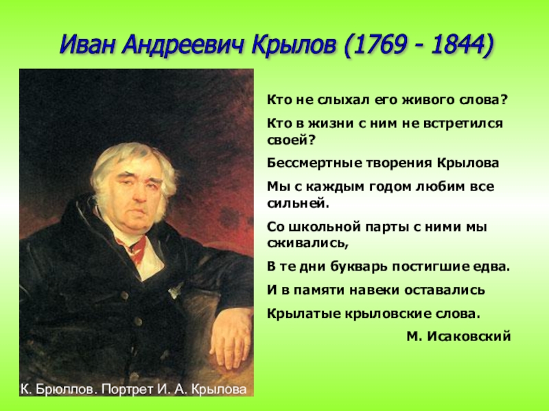 Крылов презентация 3 класс школа россии