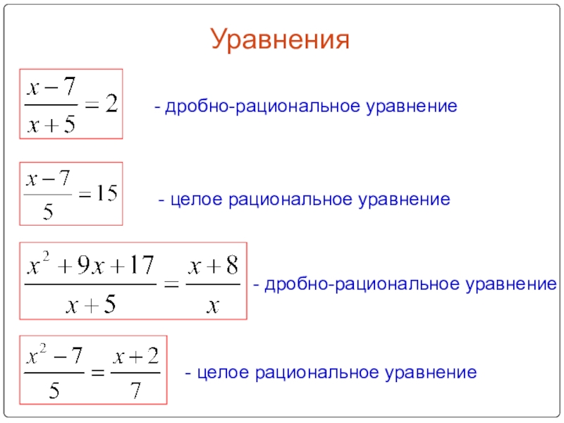 Дробно рациональные уравнения презентация