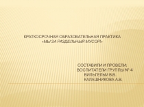 Проект Мы за раздельный мусор