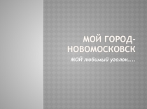 Презентация по теме Мой город-Новомосковск