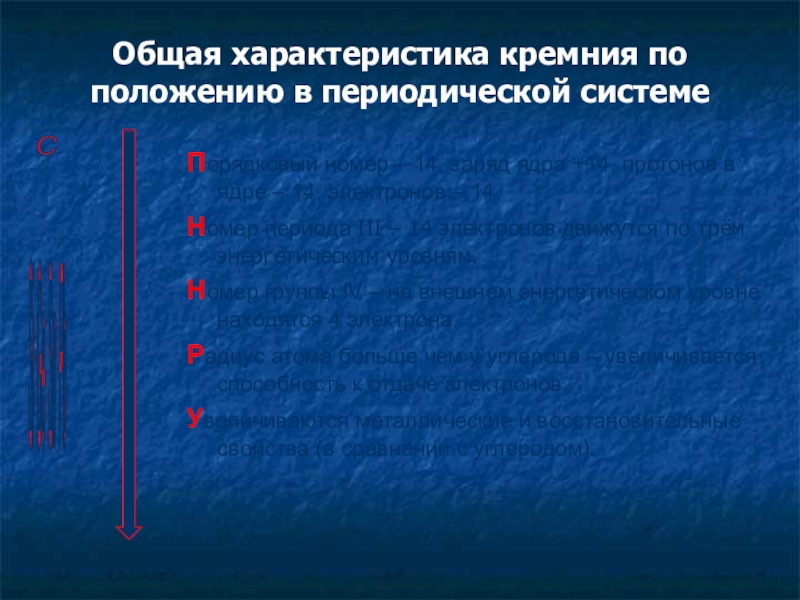 Характеристика кремния по плану 9 класс по плану