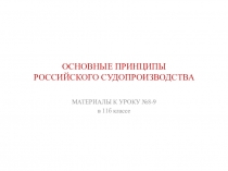 Презентация по обществознанию на тему Основные принципы российского судопроизводства (11 класс)