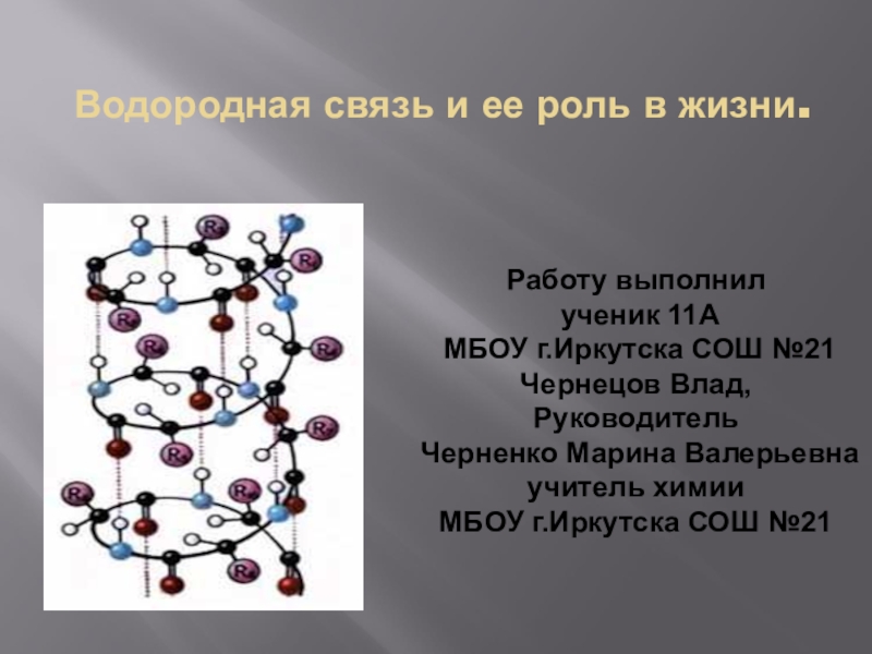 Презентация Презентация по химии Водородная связь