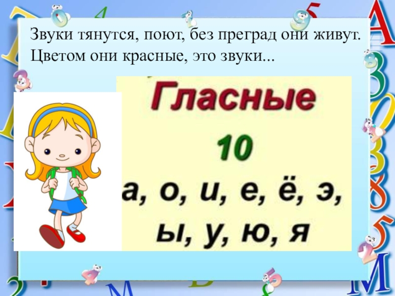 Звуки можно. Звуки тянутся поют без преград они живут цветом они красные это звуки. Гласные звуки поются и тянутся. Гласные звуки поются. Гласные звуки без преграды.