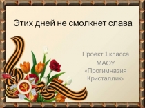 Презентация проекта, посвященная празднованию Дня Победы