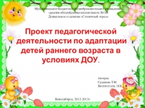 Проект педагогической деятельности по адаптации детей раннего возраста в условиях ДОУ.
