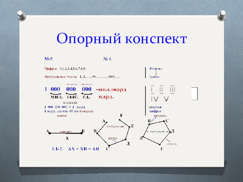 Опорный план конспект это