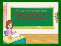 Презентация по математике Сравнение однозначных и двузначных чисел 2 класс школа 8 вида