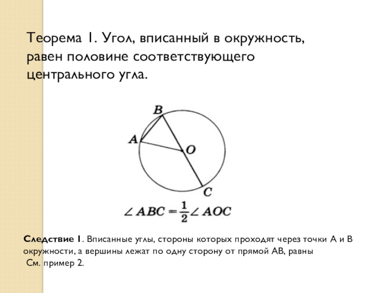 Вписанный угол опирающийся на радиус