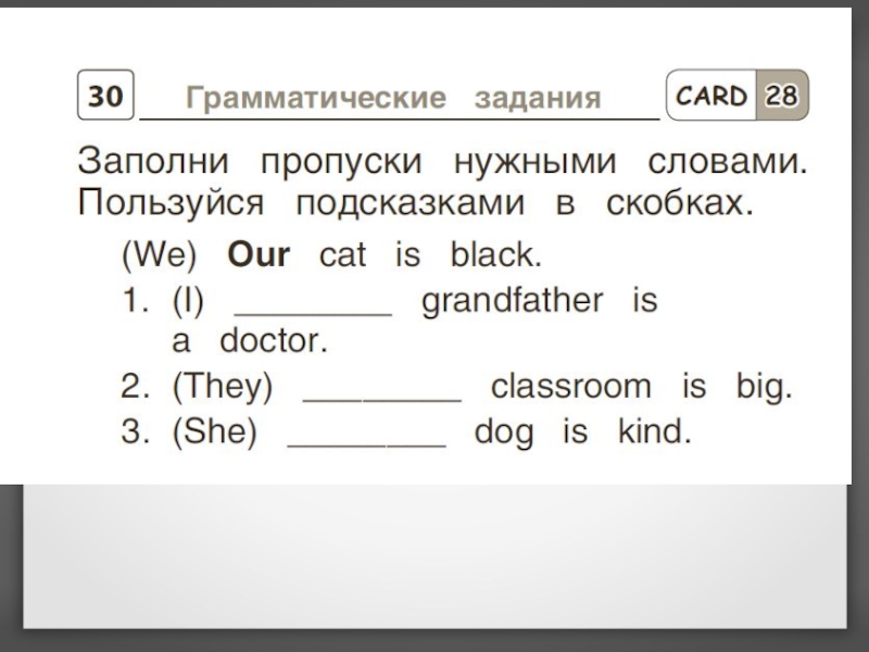 Притяжательные местоимения в английском языке 2 класс